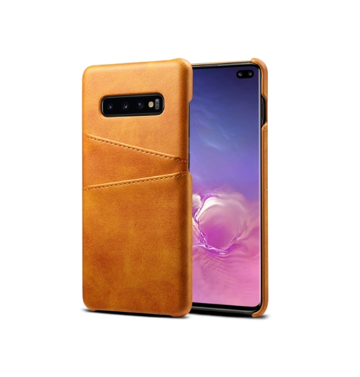 Se Samsung Galaxy S10+ (Plus) - NX Design Læder Bagcover - Lysebrun hos DeluxeCovers