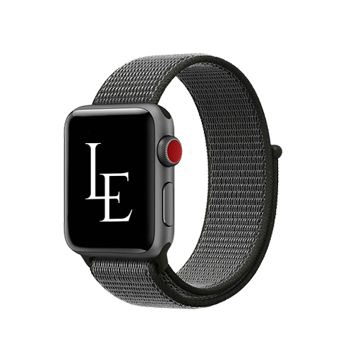 Billede af Apple Watch (42/44/SE/45mm & Ultra) - L'Empiri&trade; Nylon Velcro Rem - Oliven