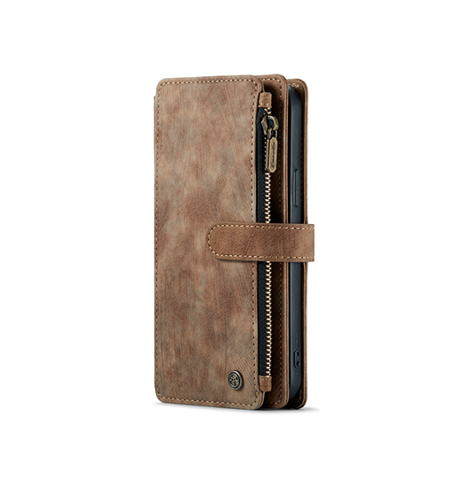 Se iPhone 13 Mini - CaseMe&trade; Multifunktionel Læder Etui / Pung - Brun hos DeluxeCovers