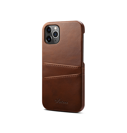 Billede af iPhone 12 Pro Max - NX Design Læder Cover M. Kortholder - Brun