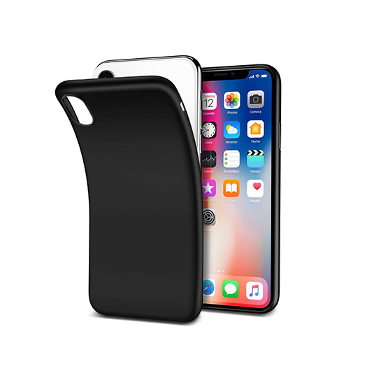 Billede af iPhone X/Xs - PRO+ Design Mat Slim Silikone Cover - Sort