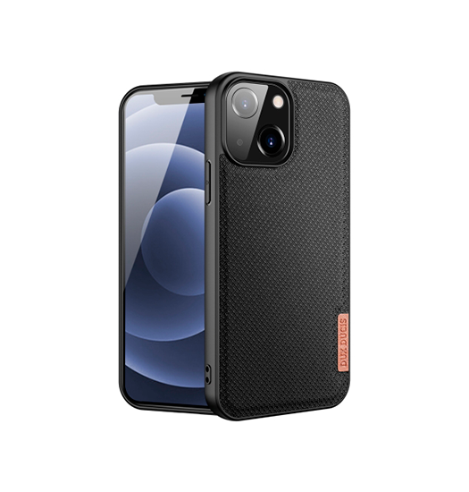 Se iPhone 13 - DUX DUCIS® Luxe Cover - Tekstil Design - Sort hos DeluxeCovers