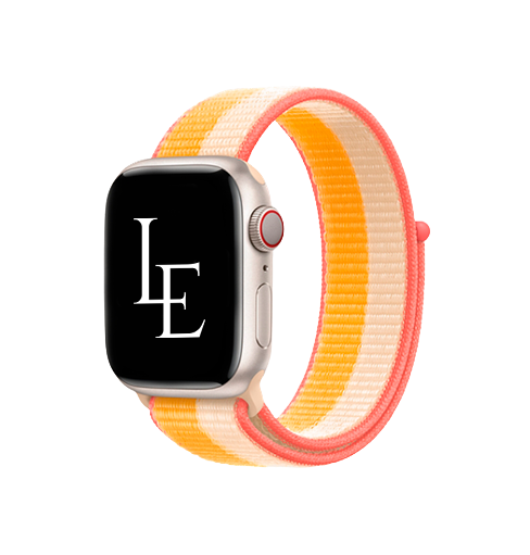 Billede af Apple Watch (38/40/SE/41mm) - L'Empiri&trade; Sport+ Nylon Velcro Rem - Gul/Beige