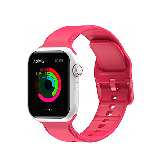 Se Apple Watch (42/44/SE/45mm & Ultra) - CANDY&trade; Silikone Sportsrem - Rød hos DeluxeCovers