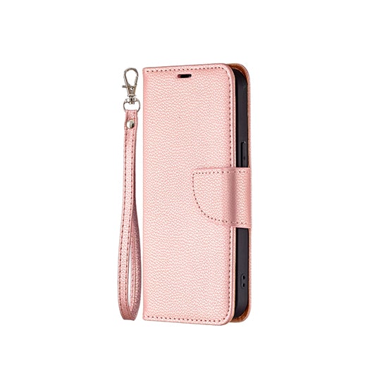 Se iPhone 13 Mini - Aphrodite Læder Etui M. Kickstand - Rosegold/Lyserød hos DeluxeCovers