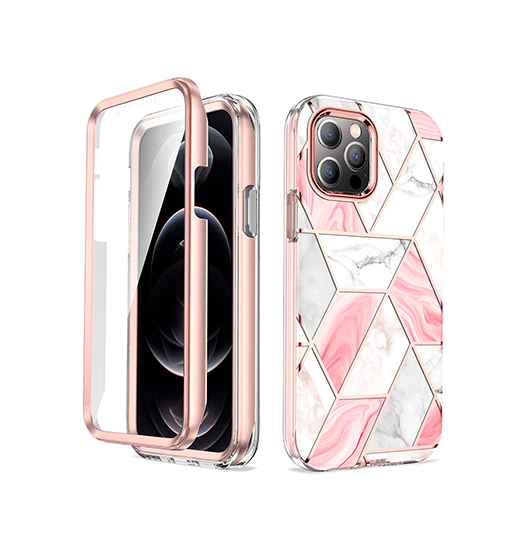 Billede af iPhone 11 Pro - UNIQ&trade; FULL 360° Marble Silikone Cover - Rose Pearl