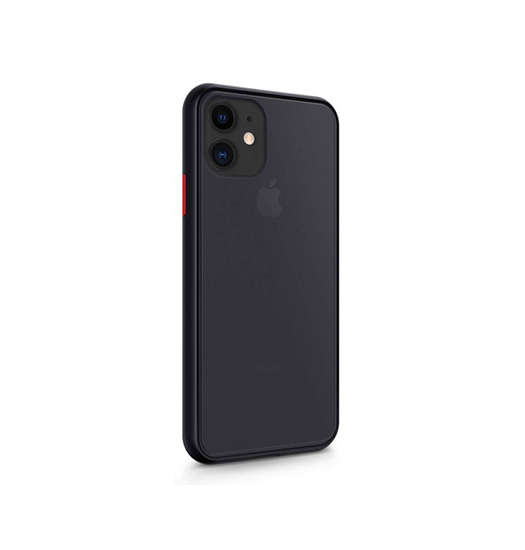 Billede af iPhone 12 Mini - DELUXE&trade; Simple Silikone Cover - Sort/Gennemsigtig