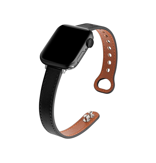 Se Apple Watch (38/40/SE/41mm) - ADENA&trade; Classic Læder Urrem - Sort hos DeluxeCovers