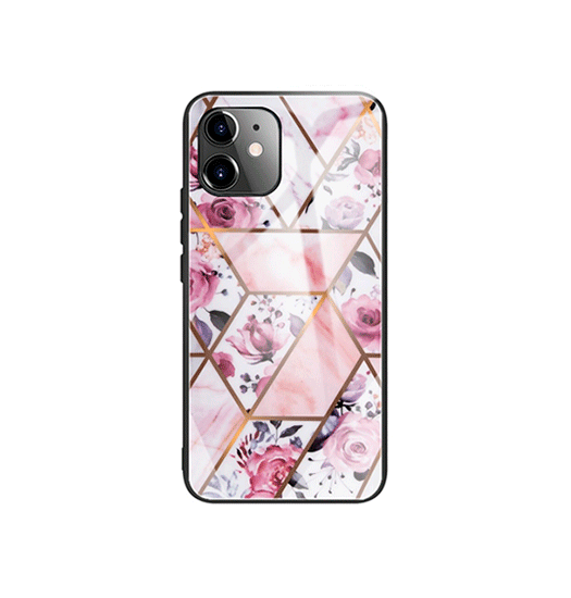 Se iPhone 11 - DELUXE&trade; Marble Cover M. Glas Bagside - Argyle Pink hos DeluxeCovers
