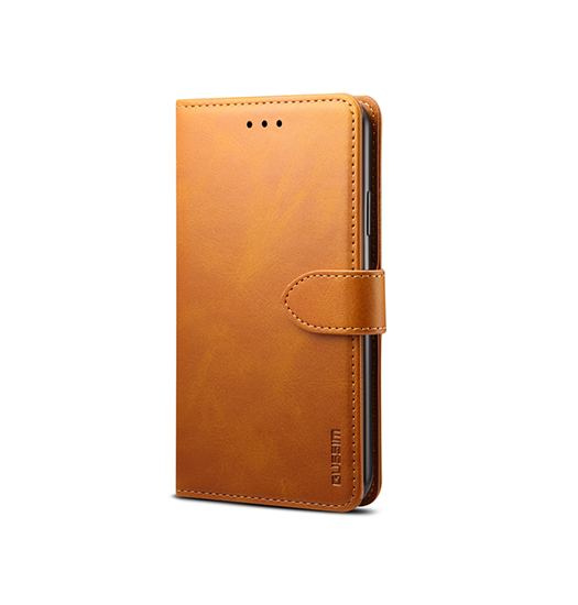 Billede af iPhone 13 - GUSSIM&trade; Læder Cover / Etui M. Kortholder - Lysebrun