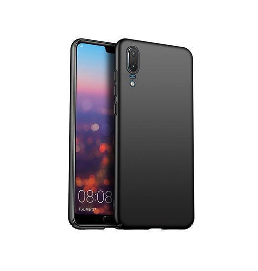 Se Huawei P20 - Novo Frosted Matte Slim Silikone Cover - Sort hos DeluxeCovers