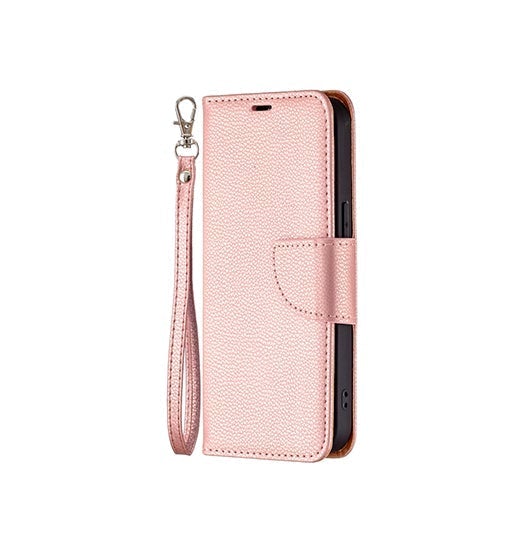 Se iPhone 13 Pro Max - Aphrodite Læder Etui M. Kickstand - Rosegold/Lyserød hos DeluxeCovers