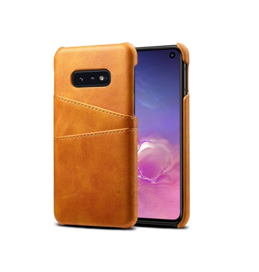 Billede af Samsung Galaxy S10e - NX Design Læder Bagcover - Lysebrun