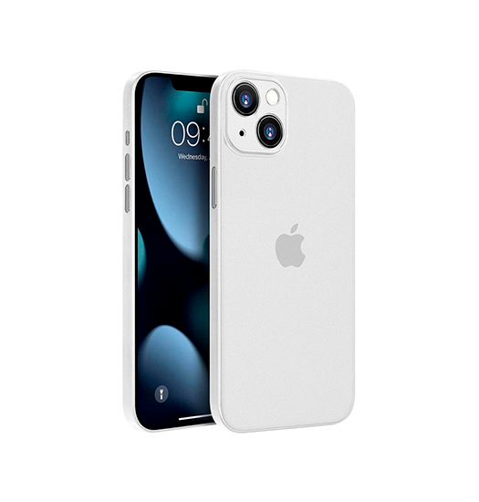 Se iPhone 14 Plus - Ultratynd Matte Series Cover V.2.0 - Hvid/Klar hos DeluxeCovers