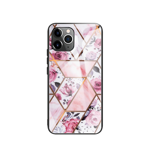 Se iPhone 11 Pro - DELUXE&trade; Marble Cover M. Glas Bagside - Argyle Pink hos DeluxeCovers