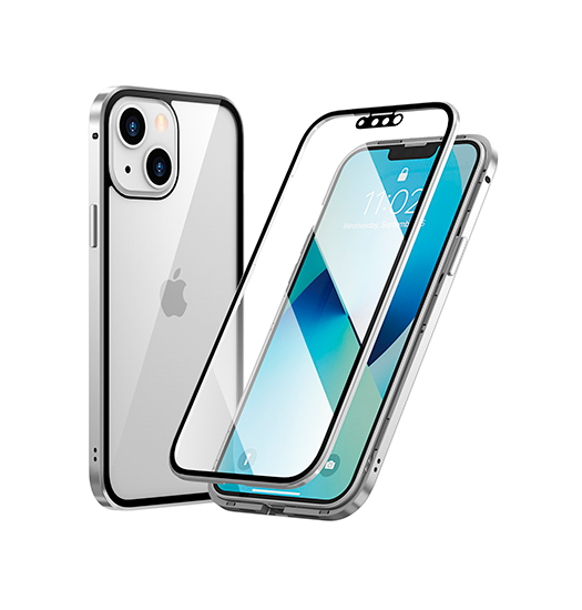 Billede af iPhone 13 - MagGuard&trade; 360 Magnetisk Cover M. Hærdet glas - Silver