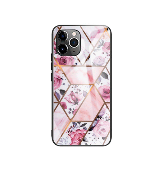 Se iPhone 11 Pro Max - DELUXE&trade; Marble Cover M. Glas Bagside - Argyle Pink hos DeluxeCovers