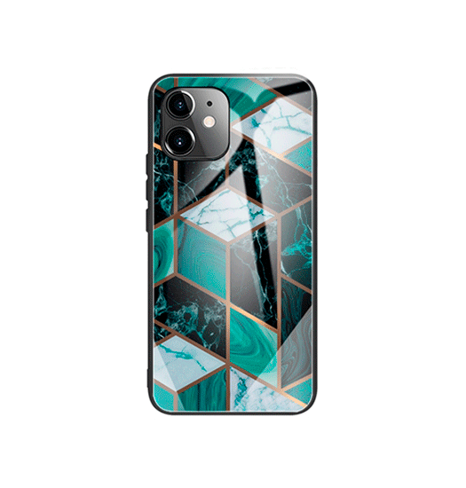 Billede af iPhone 11 - DELUXE&trade; Marble Cover M. Glas Bagside - Emerald