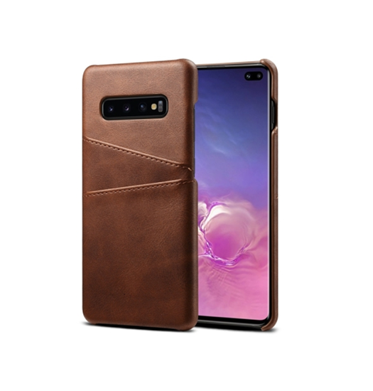 Billede af Samsung Galaxy S10 - NX Design Læder Bagcover - Brun