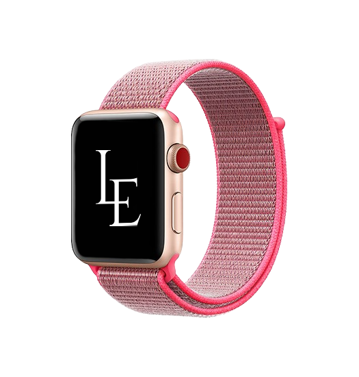 Billede af Apple Watch (42/44/SE/45mm & Ultra) - L'Empiri&trade; Nylon Velcro Rem - Rød