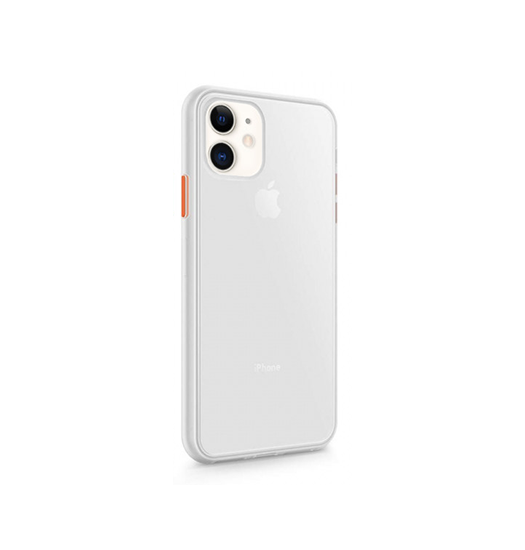 Billede af iPhone 12 - DELUXE&trade; Simple Silikone Cover - Hvid/Gennemsigtig