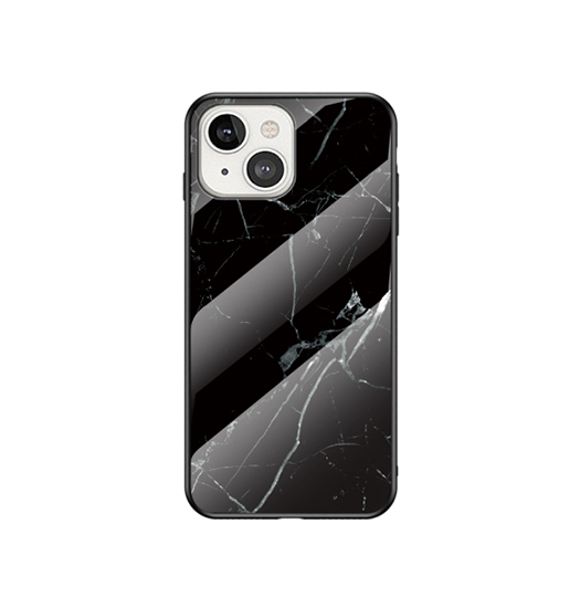 Billede af iPhone 13 Mini - DELUXE&trade; Marble Silikone Cover - Black Stone