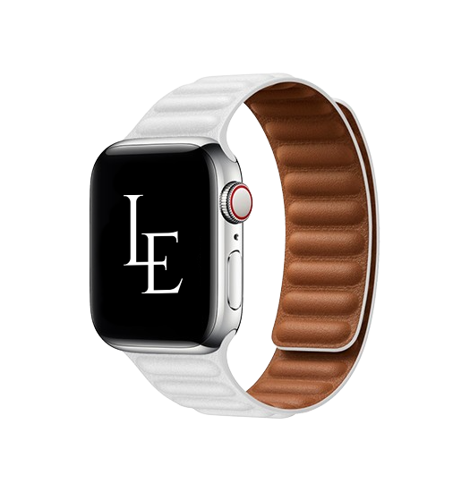 Billede af Apple Watch (42/44/SE/45mm & Ultra) - L'Empiri&trade; Magnetisk Læder Rem - Hvid