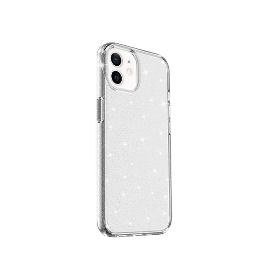 Billede af iPhone 12 Mini - DeLX&trade; Glitter Silikone Cover - Sølv