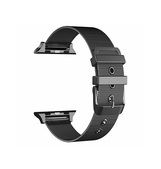 Se Apple Watch (42/44/SE/45mm & Ultra) - Milanese Classic Loop / Rem - Sort hos DeluxeCovers