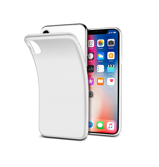 Se iPhone XS Max - PRO+ Design Mat Slim Silikone Cover - Hvid/Gennemsigtig hos DeluxeCovers