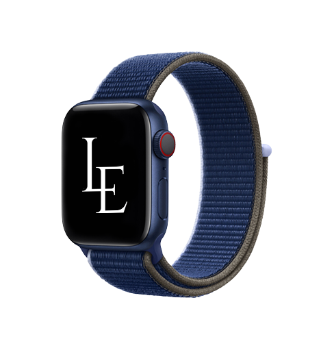 Billede af Apple Watch (42/44/SE/45mm & Ultra) - L'Empiri&trade; Sport+ Nylon Velcro Rem - Navy