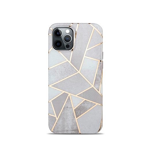 Se iPhone 12 Pro Max - DELUXE&trade; Marble Silikone Cover - Carrara hos DeluxeCovers