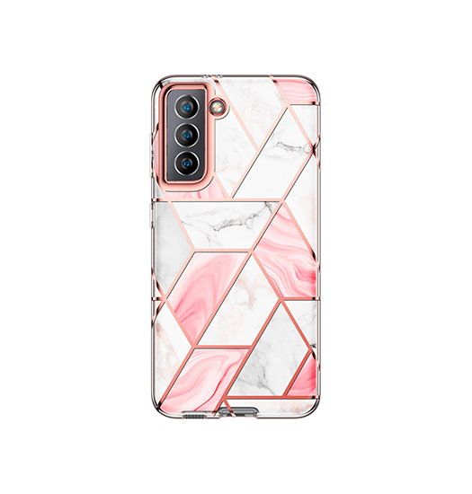 Billede af Samsung S21 - UNIQ&trade; Marble Silikone Cover - Rose Pearl