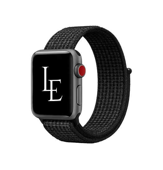 Billede af Apple Watch 42-44mm - Realike Nylon Urrem Armbånd - Sort