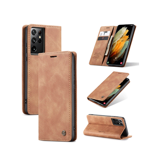 Billede af Samsung S20 Ultra - CaseMe&trade; Noble Læder Etui / Pung - Brun