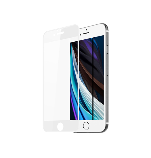 Se iPhone 7/8/SE (2020/2022) - DeLX&trade; 3D Skærmbeskyttelse (Hærdet glas) - Hvid hos DeluxeCovers
