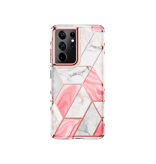 Billede af Samsung S21 Ultra - UNIQ&trade; Marble Silikone Cover - Rose Pearl