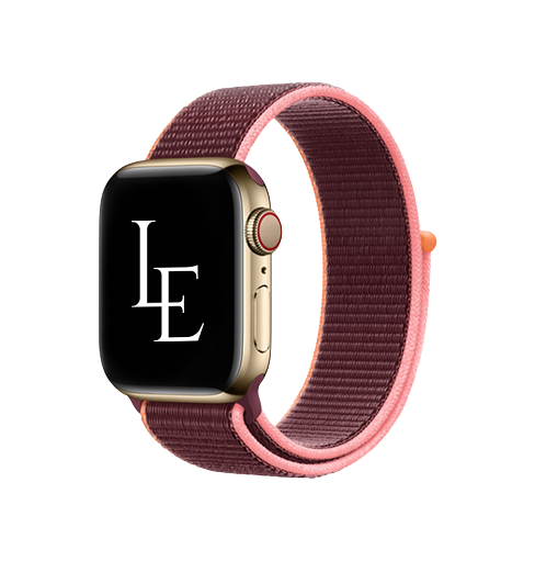 Billede af Apple Watch (38/40/SE/41mm) - L'Empiri&trade; Sport+ Nylon Velcro Rem - Blomme