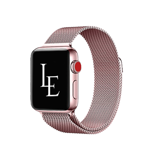 Se Apple Watch 42-44mm - Milanese Rustfri Rem - Rosa hos DeluxeCovers