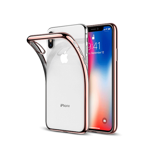 Se iPhone XS Max - Deluxe&trade; Frame Silikone Cover - RoseGuld hos DeluxeCovers