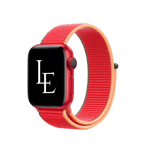 Billede af Apple Watch (42/44/SE/45mm & Ultra) - L'Empiri&trade; Sport+ Nylon Velcro Rem - Rød