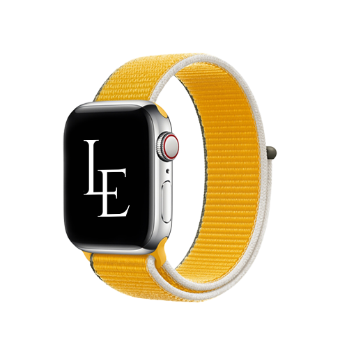 Billede af Apple Watch (42/44/SE/45mm & Ultra) - L'Empiri&trade; Sport+ Nylon Velcro Rem - Gul