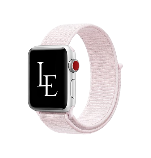 Se Apple Watch (42/44/SE/45mm & Ultra) - L'Empiri&trade; Nylon Velcro Rem - Pink hos DeluxeCovers