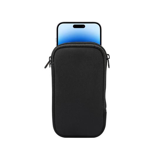 Billede af iPhone 14 Pro Max - Simple Nylon Sleeve Etui M. Lynlås - Jet Black