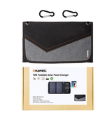  | Mobil/Tablet - Solcelle  oplader med 2 x USB-A 14Watt - Sort/Grå - DELUXECOVERS.DK