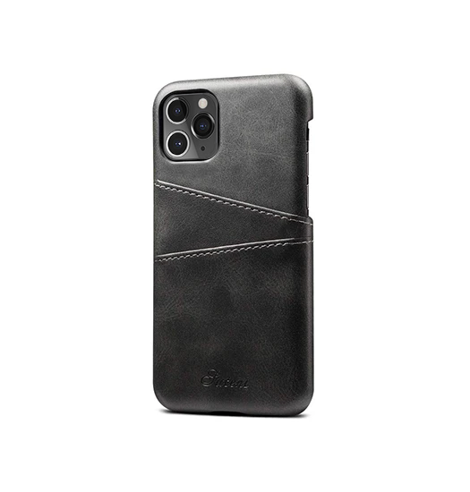 Billede af iPhone 11 Pro - NX Design Læder Cover M. Kortholder - Sort