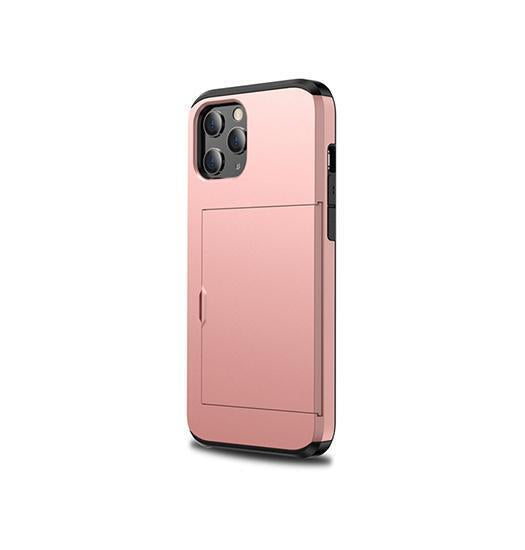 Se iPhone 11 Pro Max - Deluxe&trade; Håndværker Cover M. Kortholder - Pink hos DeluxeCovers