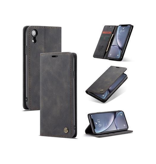 Billede af iPhone XR - CaseMe&trade; Noble Læder Etui / Pung - Sort