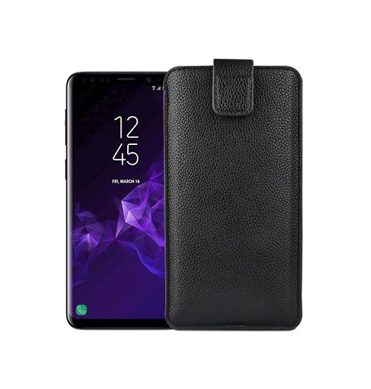 Se Samsung Galaxy S8 - Verona Læder Sleeve M. Lukning - Black Onyx hos DeluxeCovers