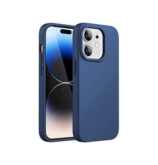 Billede af iPhone 12 - Deluxe&trade; Soft Touch Silikone Cover - Navy